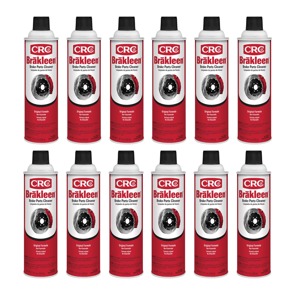 CRC Brakleen Brake Parts Cleaner Spray - Non-Flammable - 19 oz (12-Pack)