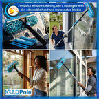 IGADPole 28 FT Water-Fed Washing Kit with Soap-Dispenser, Brush, 10″ Squeegee & Cobweb Duster for Windows, Gutters, Solar Panels & Exterior Walls