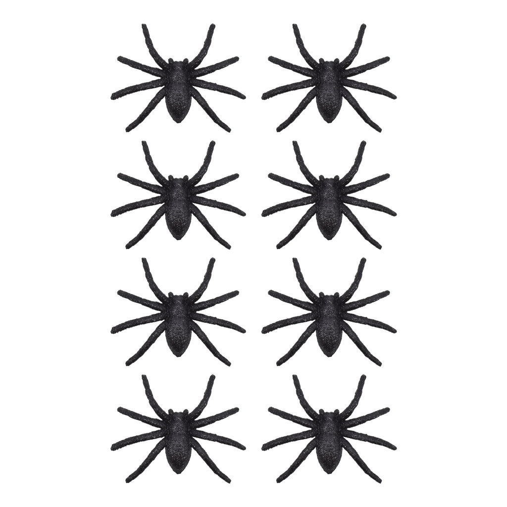 Glitter Spiders Decorations, Black, 8 Count, Halloween by Way To Celebrate