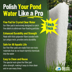 Classic Koi Pond Filter Pad FINE - White Bulk Roll Pond Filter Media, Ultra-Durable Pond Filters for Outdoor Ponds, Reusable Fish Pond Filter