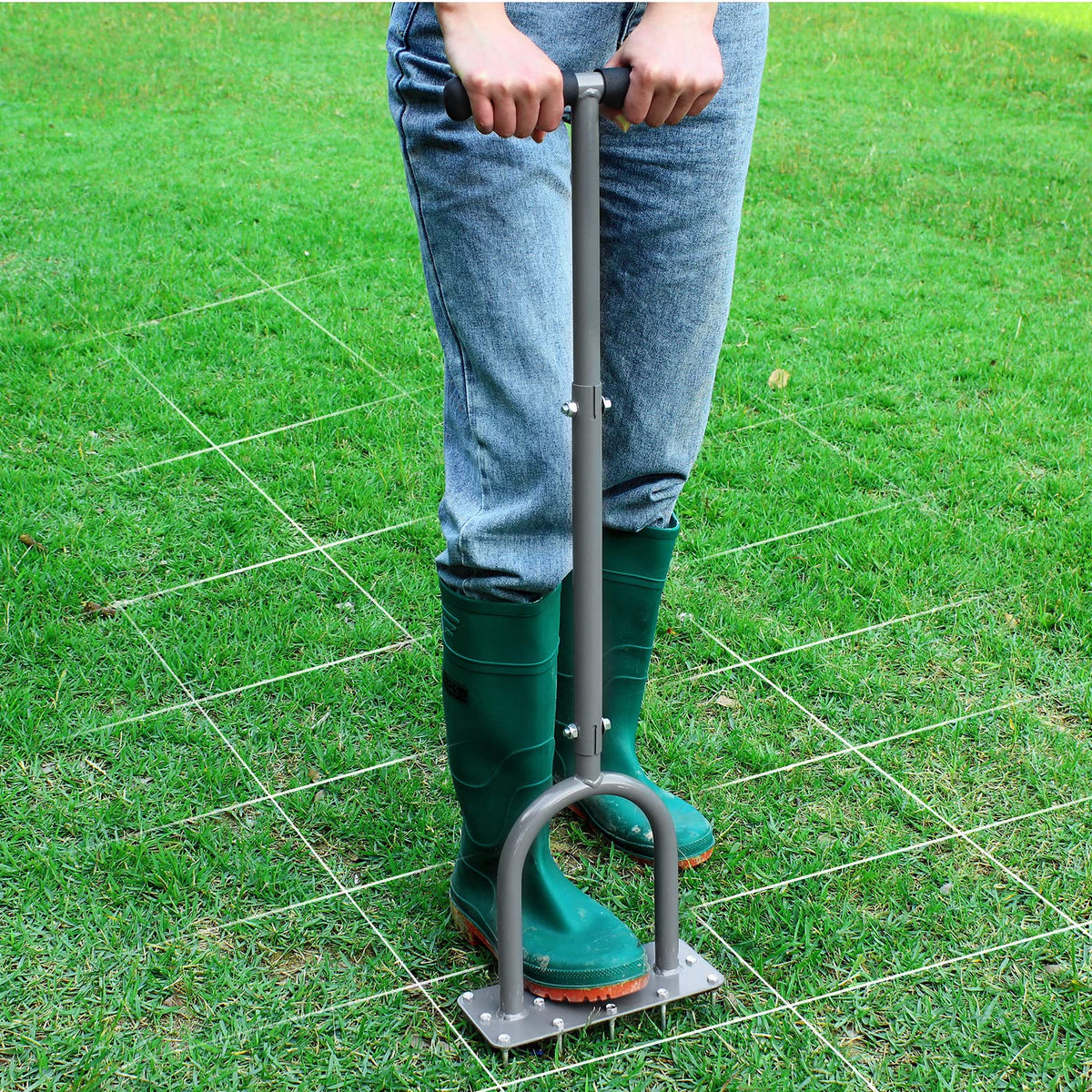 Walensee Aerator Lawn Tool, 15-Spike Manual Lawn Aerator Tool for Yard