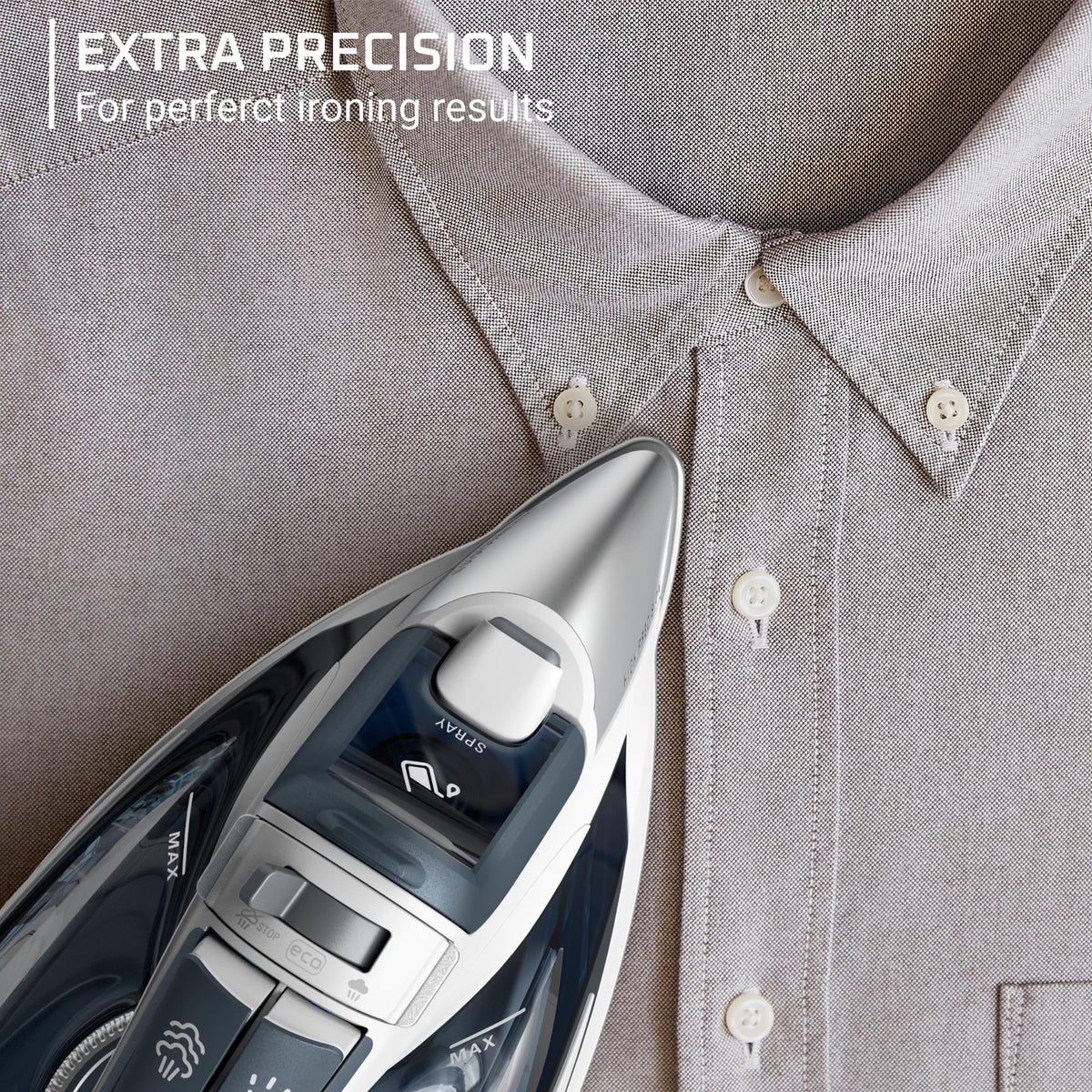 Rowenta Focus Excel Steam Iron for Clothes, Anti-Drip Protection, Iron Steamer for Clothes, 1725 Watts, DW5280, Grey