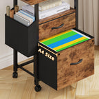 GYIIYUO 2 Drawer File Cabinet 24''W, Mobile Filing Cabinet, Printer Stand