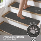 BEQHAUSE Stair Treads Non Slip for Wooden Steps 28" x 9", 15pcs, Charcoal