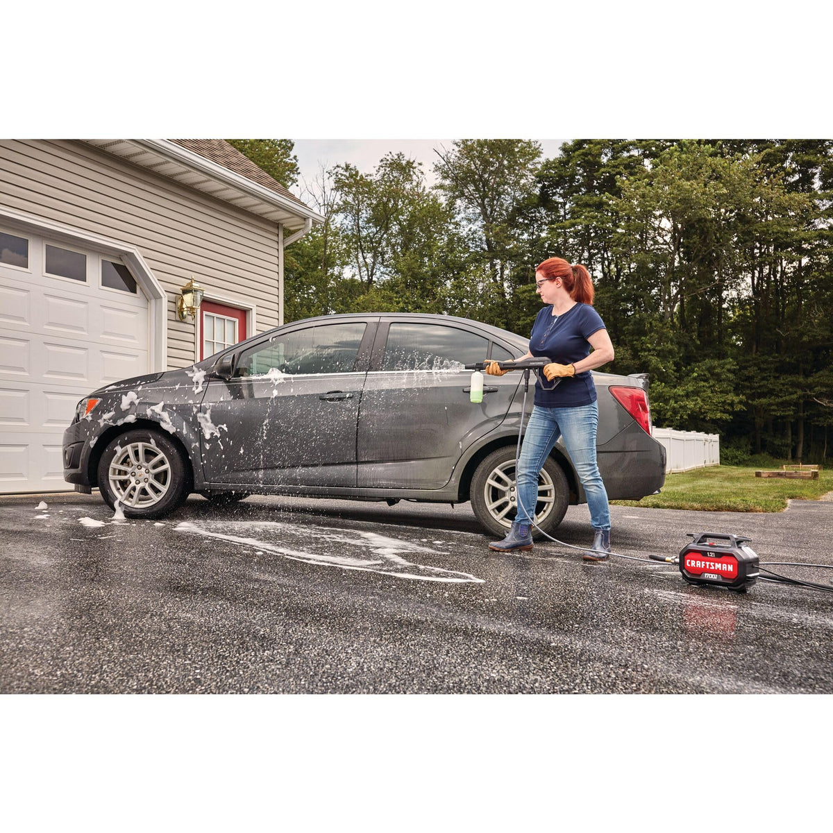 CRAFTSMAN Electric Pressure Washer, Cold Water, Lightweight Corded Power Washer for Cars, Driveways, Patio and Garage, Powerful 1700-PSI, 1.2-GPM
