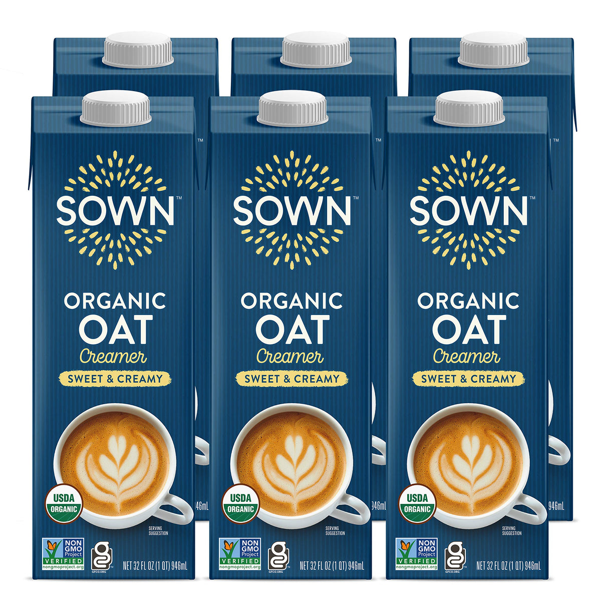 SOWN Organic Oat Creamer Sweet & Creamy - Barista Oat Milk Non Dairy Coffee Creamer - Plant Based, Dairy-Free, Vegan, Gluten-Free, Non-GMO, Shelf