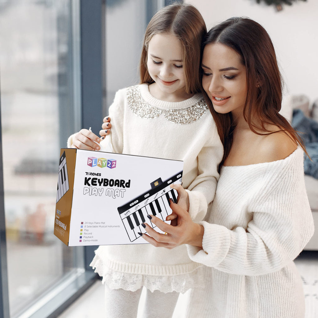 Play22 Giant 6 Ft Floor Piano Mat for Kids Age 3-8, Dance Mat for Toddlers
