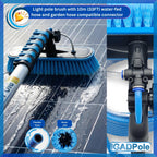 IGADPole 28 FT Water-Fed Washing Kit with Soap-Dispenser, Brush, 10″ Squeegee & Cobweb Duster for Windows, Gutters, Solar Panels & Exterior Walls