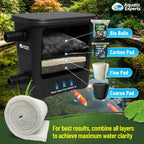 Classic Koi Pond Filter Pad FINE - White Bulk Roll Pond Filter Media, Ultra-Durable Pond Filters for Outdoor Ponds, Reusable Fish Pond Filter