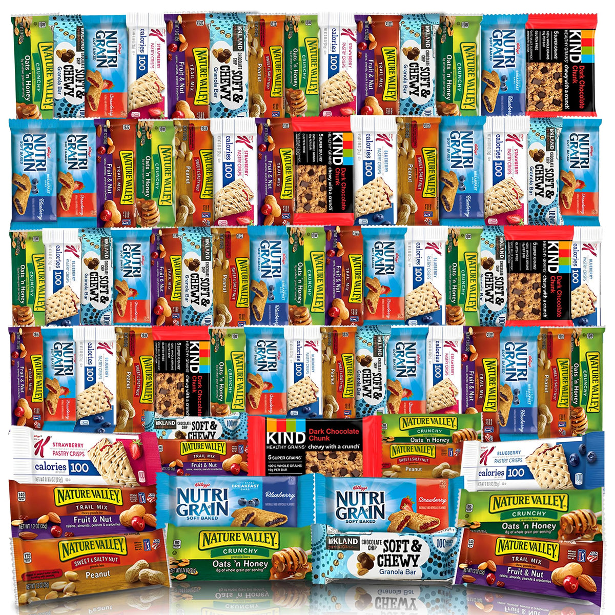 Veratify Healthy Mixed Snack Box (66 Count) Snacks Gift Basket Granola Bars Bulk Variety Grab and Go Men Women Adults Office Work Travel Employee