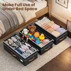 Budding Joy 80L 2 Pack Adjustable Under Bed Storage with Wheels
