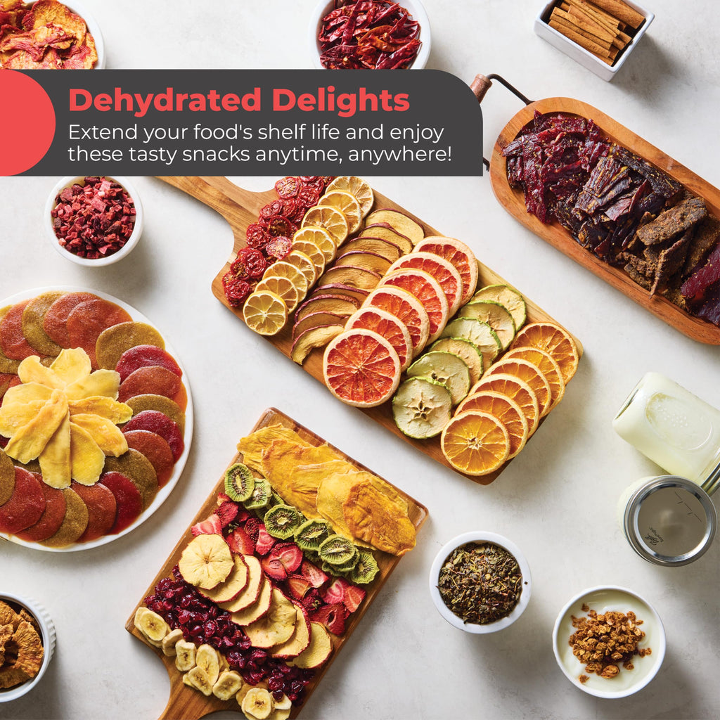 Magic Mill Food Dehydrator Machine | 5 Stackable Stainless Steel Trays, 48H Digital Adjustable Timer & Temperature Control Upto 167° Electric Dryer &
