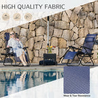 Sweetcrispy Zero Gravity Chairs Set of 2, Outdoor Folding Reclining Lounge Chair with Cup Holder Tray & Adjustable Pillow, Portable Camping Beach