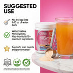 Creatine for Women | Creatine Monohydrate + BCAA Powder Myo-Inositol Collagen Biotin Hyaluronic Acid Folate L Glutamine Vitamin D3 Iron Zinc D-Chiro
