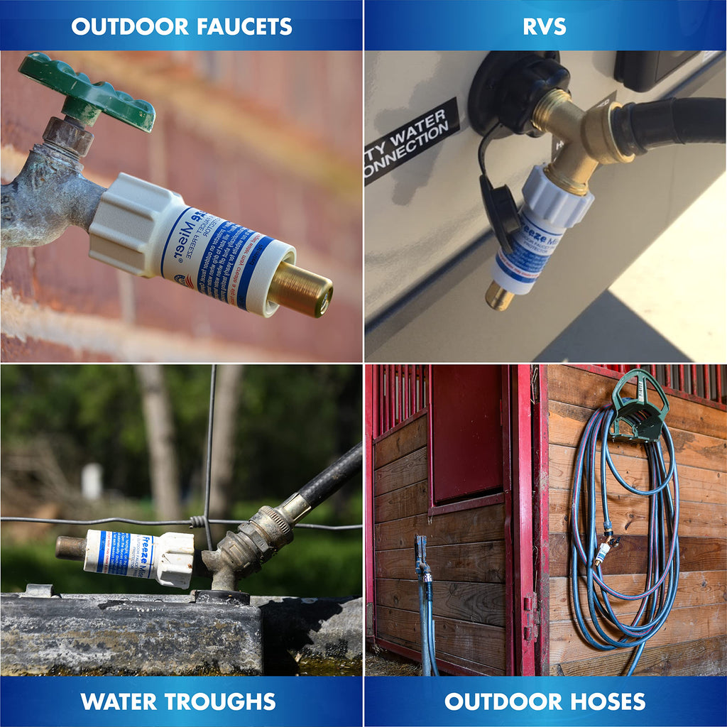 Outdoor Faucet & Spigot Freeze Protection – Patented Valve Shield, Activates at Water Temperature Below 37°F/3°C – Durable Winter Cover Alternative