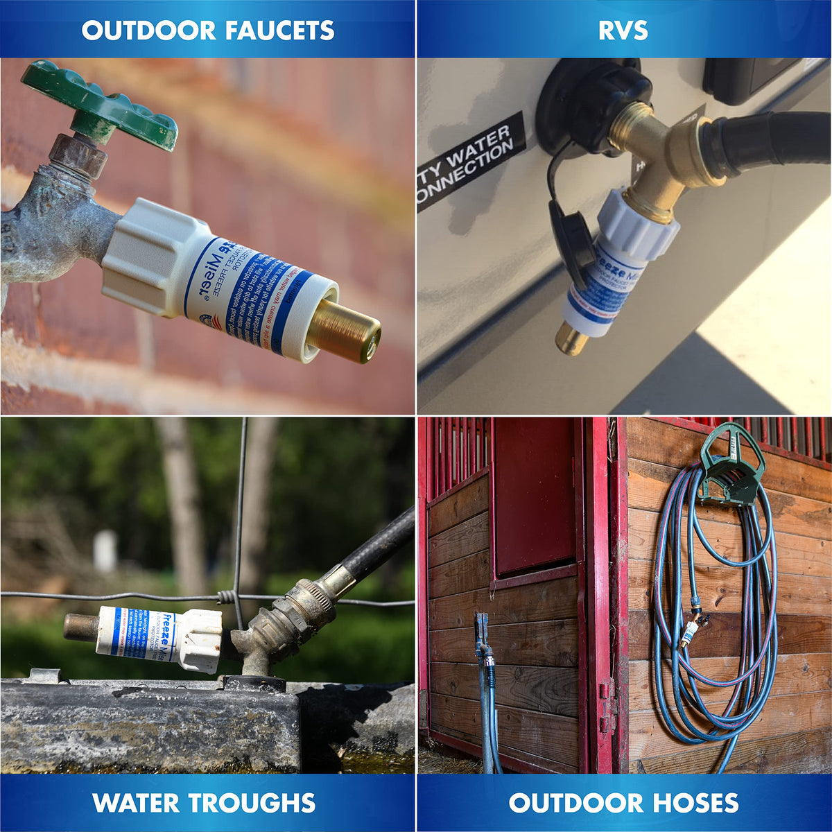 Outdoor Faucet & Spigot Freeze Protection – Patented Valve Shield, Activates at Water Temperature Below 37°F/3°C – Durable Winter Cover Alternative