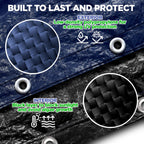 21 ft Round Winter Pool Cover for Above Ground Pools, Navy Blue, Resistant