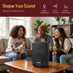 Pyle Portable Bluetooth PA Speaker System - Indoor Outdoor Karaoke Sound System w/Wireless Mic, Audio Recording, Rechargeable Battery, USB/SD Reader