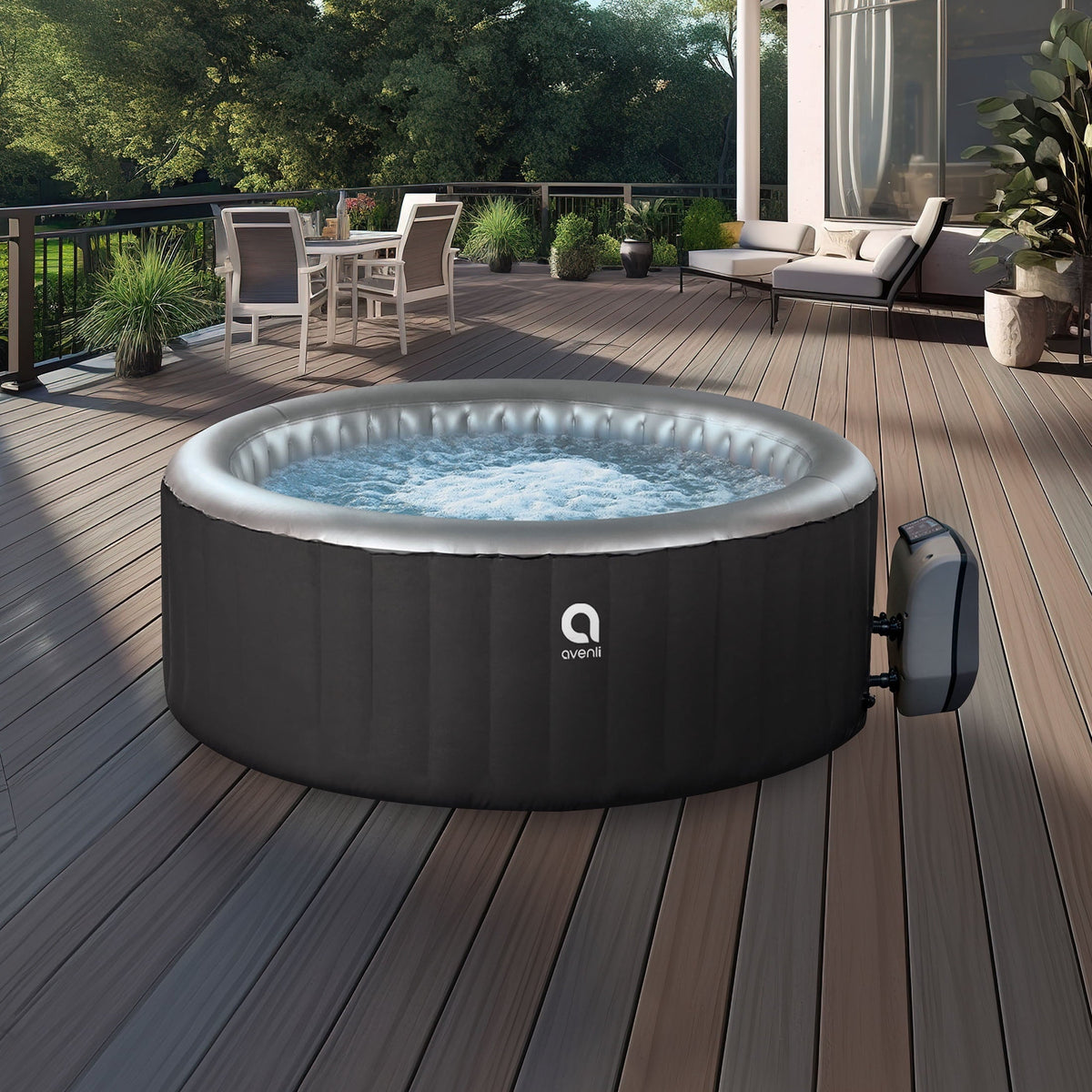Avenli Oasis 2-3 Person Inflatable Hot Tub Spa with Cover, 105 Water Jets, Heats up to 104°F, 181 gal Capacity