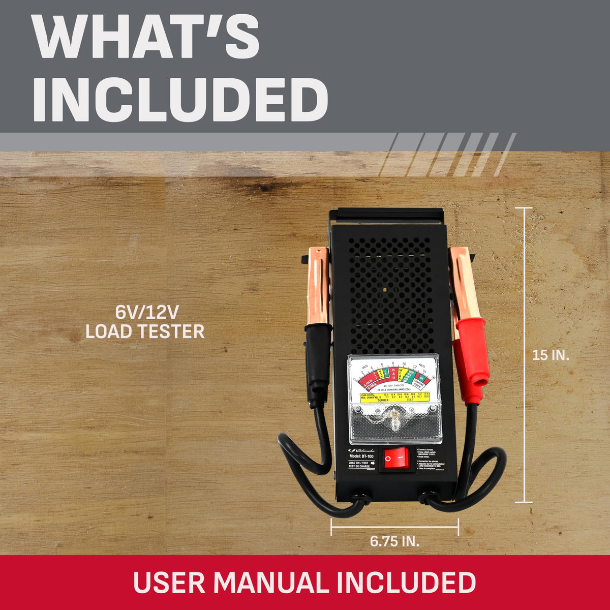 Schumacher Electric Battery Load Tester, 6V/12V – BT-100