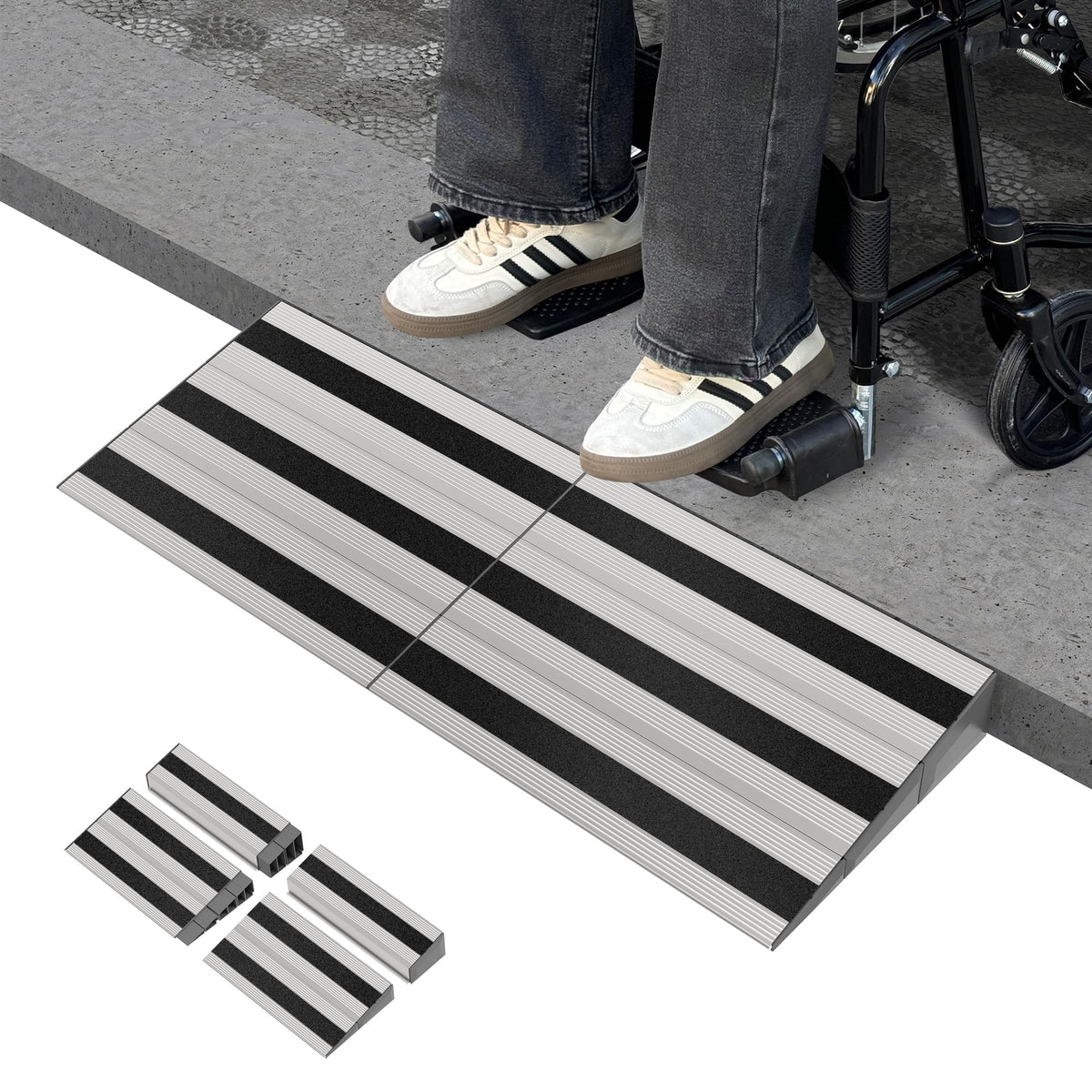 3 Inch Threshold Ramps for Doorways, Wheelchair Ramp for Home Steps