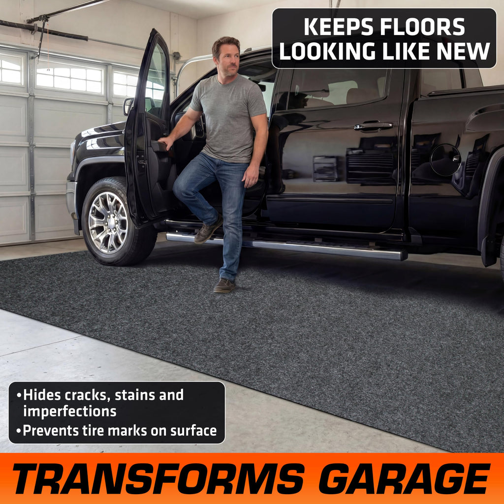 Armor All Garage Floor Mat 17' x 7'4", Waterproof Garage Flooring, USA Made