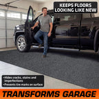 Armor All Garage Floor Mat 17' x 7'4", Waterproof Garage Flooring, USA Made
