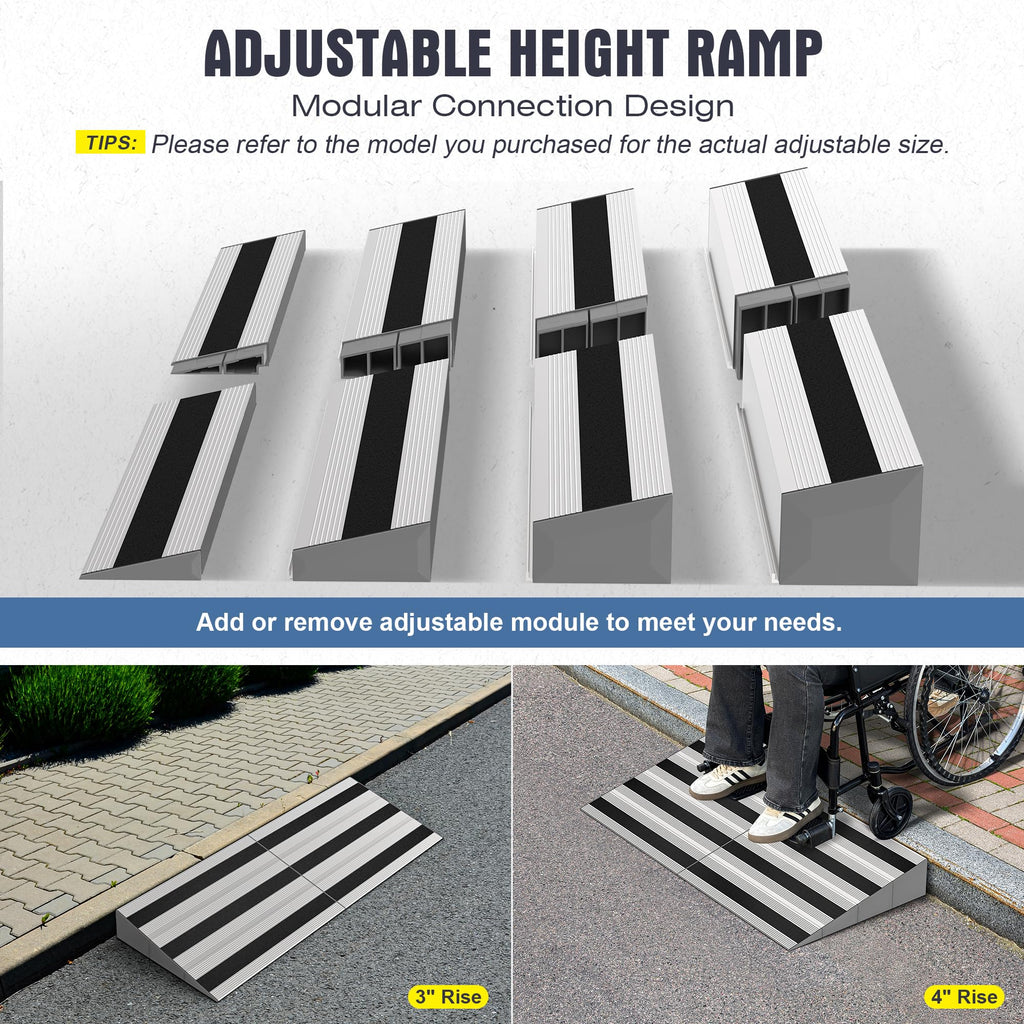 3 Inch Threshold Ramps for Doorways, Wheelchair Ramp for Home Steps