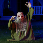 JOYIN Halloween Animated Zombie Groundbreaker Outdoor Decor with Light Up Eyes Creepy Animatronic Decorations with Movable Arms for Halloween Party