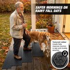 Rubber Stair Treads Outdoor 30" x 10" 6-Pack - Heavy-Duty Non-Slip Rubber