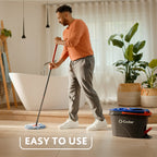 O-Cedar RinseClean Microfiber Spin Mop & Bucket Set with Clean Water Tank