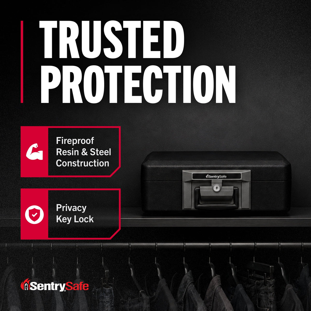 SentrySafe 1160 Fire-Resistant Box Safe with Key Lock 0.25 Cu. ft., Black