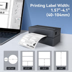Label Printer Bluetooth 4x6 Thermal Wireless Shipping Label Maker for Packages, Compatible with Windows, iOS & Android, Ideal for Business & Home