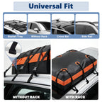 JIOABL 20 Cu ft Rooftop Cargo Carrier Bag,Waterproof Car Roof Bag with 6 Safety Hooks, Anti-Slip Mat, Lock for Cars & SUVs