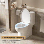 Alvantor One-Piece Toilet, Modern 1.1/1.6 GPF Dual Flush Toilet ADA Height 17" Rimless Bowl with Soft Closing Seat White