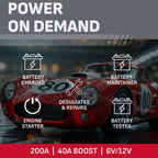 Schumacher Electric Wheeled Automatic 6A Car Battery Charger & Maintainer, 200A Engine Starter, 40A Boost, 6/12V Sport, Auto, Marine Batteries, SC1696