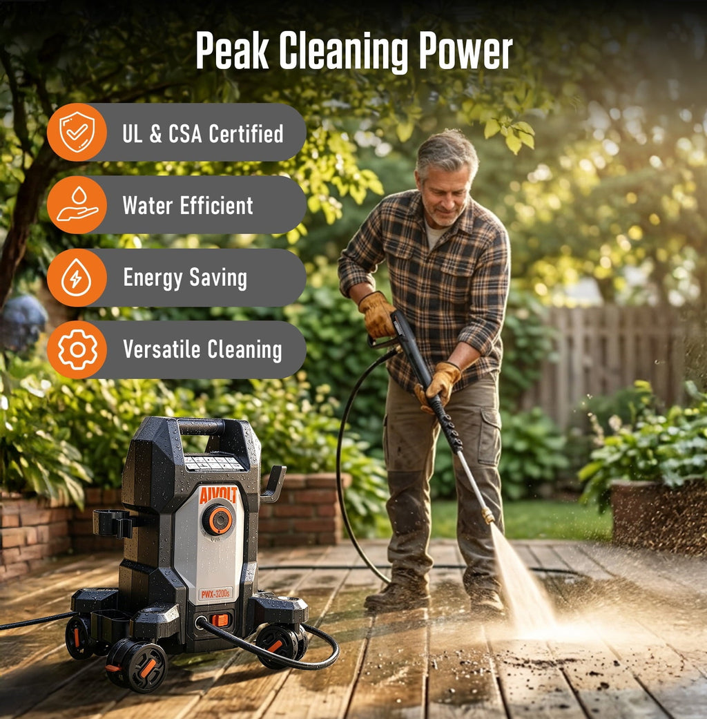 AIVOLT 4800 Psi at 2.76 GPM 13 Amps Corded Electric Cold Water Pressure Washer, Quick Connect Tips