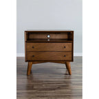 Home Square 4-Piece Set With Small TV Console, Full Wood Bed And Large Nightstand