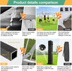 COBIZI 10x20 Heavy Duty Pop-Up Canopy Tent With 6 Sidewalls - Black