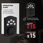 Kwikset Powerbolt 240 Matte Black 5-Button Keypad Traditional Electronic Deadbolt Door Lock