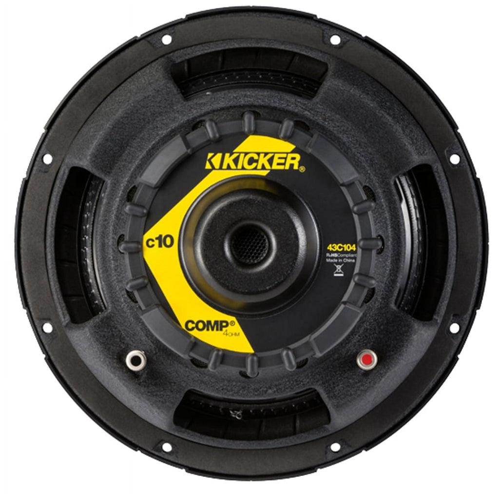 Kicker 43C104 10-Inch 300 Watts Max Power Single 4 Ohm Car Subwoofer