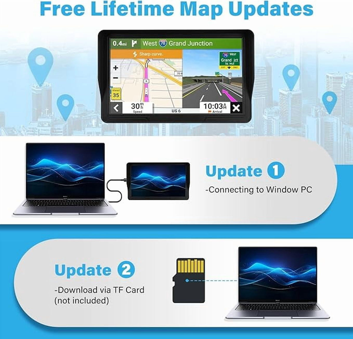 GPS Navigator for Car Truck RV, 9-Inch HD Touchscreen GPS for Car with 2026 Maps Free Lifetime Updates, Voice Turn-by-Turn Guidance, Speed & Red