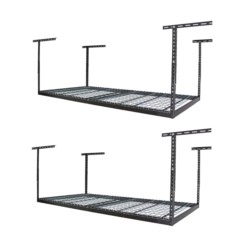 2-Pack) MonsterRAX 4x8 Overhead Garage Storage Rack - 500 lb Capacity - Adjustable Ceiling Racks