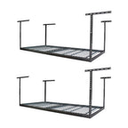 2-Pack) MonsterRAX 4x8 Overhead Garage Storage Rack - 500 lb Capacity - Adjustable Ceiling Racks