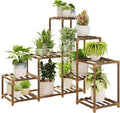 Corner Plant Stand - Indoor Wood Outdoor Plant Shelf For Multiple Plants