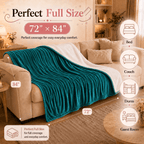 PYROEPLEEA Heated Electric Blanket Full Size 72 x 84 in, Flannel Sherpa, 6 Heat Settings, 1-12 Hour Auto Off, Machine Washable for Bed or Couch-Green