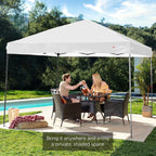 Best Choice Products 10x10ft Easy Setup Pop Up Canopy w/ 1-Button Setup, Wheeled Case, 4 Weight Bags - White