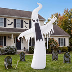 Joyfy 12ft Halloween Ghost Inflatable, Giant Ghosts inflatables with Build-in LEDs Outdoor Decorations, Blow Ups Halloween Yard Inflatables