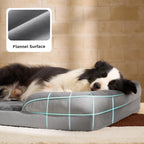 U by Bedsure Orthopedic Dog Bed for Large Dogs with Waterproof Washable Cover, Egg Crate Foam Dog Couch, Bolster Sides, Non-Skid, Gray, 35"
