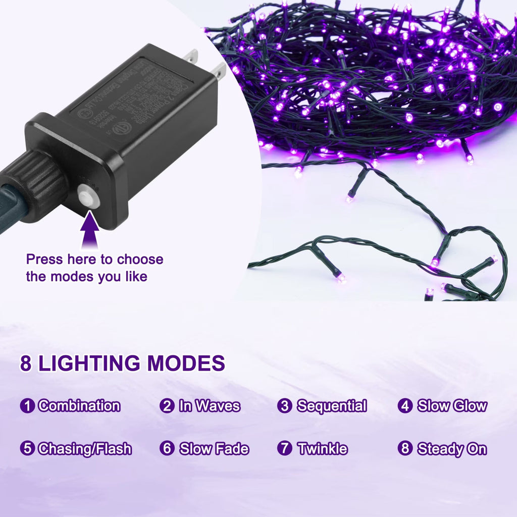 Scidweet Halloween String Lights, 105 FT 300 LED Twinkle Fairy Lights for Indoor Outdoor Halloween Decorations